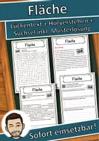 Vorschau - Unterrichtsreihen - Fläche Lückentext mit Wortspeicher Hörverstehen und Suchsel - Deckblatt