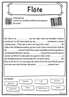 Vorschau - Unterrichtsreihen - Flöte Lückentext mit Wortspeicher Hörverstehen und Suchsel - Seite 1
