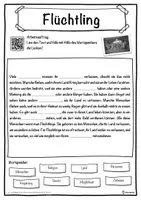 Vorschau - Unterrichtsreihen - Flüchtling Lückentext mit Wortspeicher Hörverstehen und Suchsel - Seite 1