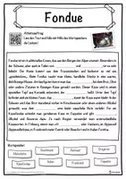 Vorschau - Unterrichtsreihen - Fondue Lückentext mit Wortspeicher Hörverstehen und Suchsel - Seite 1