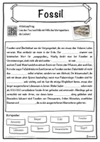 Vorschau - Unterrichtsreihen - Fossil Lückentext mit Wortspeicher Hörverstehen und Suchsel - Seite 1