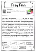 Vorschau - Unterrichtsreihen - Frag Finn Lückentext mit Wortspeicher Hörverstehen und Suchsel - Seite 1