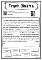 Vorschau - Unterrichtsreihen - Frank Sinatra Lückentext mit Wortspeicher Hörverstehen und Suchsel - Seite 1