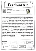 Vorschau - Unterrichtsreihen - Frankenstein Lückentext mit Wortspeicher Hörverstehen und Suchsel - Seite 1