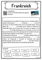 Vorschau - Unterrichtsreihen - Frankreich Lückentext mit Wortspeicher Hörverstehen und Suchsel - Seite 1