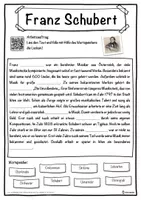 Vorschau - Unterrichtsreihen - Franz Schubert Lückentext mit Wortspeicher Hörverstehen und Suchsel - Seite 1