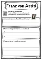 Vorschau - Unterrichtsreihen - Franz von Assisi Lückentext mit Wortspeicher Hörverstehen und Suchsel - Seite 3