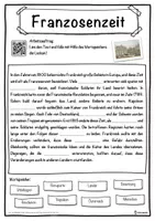Vorschau - Unterrichtsreihen - Franzosenzeit Lückentext mit Wortspeicher Hörverstehen und Suchsel - Seite 1