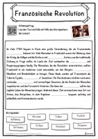 Vorschau - Unterrichtsreihen - Französische Revolution Lückentext mit Wortspeicher Hörverstehen und Suchsel - Seite 1