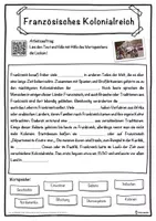 Vorschau - Unterrichtsreihen - Französisches Kolonialreich Lückentext mit Wortspeicher Hörverstehen und Suchsel - Seite 1