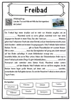 Vorschau - Unterrichtsreihen - Freibad Lückentext mit Wortspeicher Hörverstehen und Suchsel - Seite 1