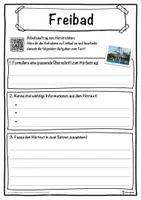 Vorschau - Unterrichtsreihen - Freibad Lückentext mit Wortspeicher Hörverstehen und Suchsel - Seite 3