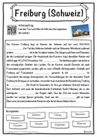 Vorschau - Unterrichtsreihen - Freiburg (Schweiz) Lückentext mit Wortspeicher Hörverstehen und Suchsel - Seite 1