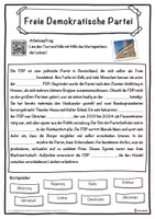 Vorschau - Unterrichtsreihen - Freie Demokratische Partei Lückentext mit Wortspeicher Hörverstehen und Suchsel - Seite 1