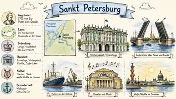 Vorschau - Arbeitsblätter - AB mit Fragen zum Thema "Sankt Petersburg" + Lösungsblatt + Infografik - Seite 1