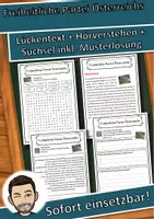 Vorschau - Unterrichtsreihen - Freiheitliche Partei Österreichs Lückentext mit Wortspeicher Hörverstehen und Suchsel - Deckblatt