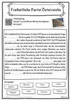 Vorschau - Unterrichtsreihen - Freiheitliche Partei Österreichs Lückentext mit Wortspeicher Hörverstehen und Suchsel - Seite 1