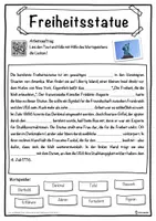 Vorschau - Unterrichtsreihen - Freiheitsstatue Lückentext mit Wortspeicher Hörverstehen und Suchsel - Seite 1
