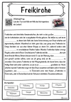 Vorschau - Unterrichtsreihen - Freikirche Lückentext mit Wortspeicher Hörverstehen und Suchsel - Seite 1