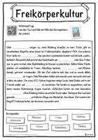 Vorschau - Unterrichtsreihen - Freikörperkultur Lückentext mit Wortspeicher Hörverstehen und Suchsel - Seite 1