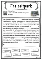 Vorschau - Unterrichtsreihen - Freizeitpark Lückentext mit Wortspeicher Hörverstehen und Suchsel - Seite 1