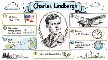Vorschau - Arbeitsblätter - Arbeitsblätter "Charles Lindbergh" + Lösung & MP3 + Infografik - Seite 1
