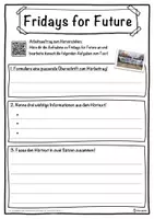 Vorschau - Unterrichtsreihen - Fridays for Future Lückentext mit Wortspeicher Hörverstehen und Suchsel - Seite 3