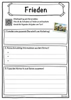 Vorschau - Unterrichtsreihen - Frieden Lückentext mit Wortspeicher Hörverstehen und Suchsel - Seite 3