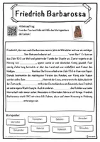 Vorschau - Unterrichtsreihen - Friedrich Barbarossa Lückentext mit Wortspeicher Hörverstehen und Suchsel - Seite 1