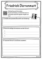 Vorschau - Unterrichtsreihen - Friedrich Dürrenmatt Lückentext mit Wortspeicher Hörverstehen und Suchsel - Seite 3