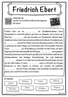 Vorschau - Unterrichtsreihen - Friedrich Ebert Lückentext mit Wortspeicher Hörverstehen und Suchsel - Seite 1