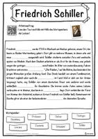 Vorschau - Unterrichtsreihen - Friedrich Schiller Lückentext mit Wortspeicher Hörverstehen und Suchsel - Seite 1