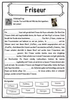 Vorschau - Unterrichtsreihen - Friseur Lückentext mit Wortspeicher Hörverstehen und Suchsel - Seite 1