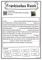 Vorschau - Unterrichtsreihen - Fränkisches Reich Lückentext mit Wortspeicher Hörverstehen und Suchsel - Seite 1