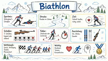 Vorschau - Arbeitsblätter - AB mit Fragen zum Thema "Biathlon" + Lösungsblatt + Infografik - Seite 1