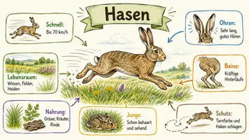 Vorschau - Arbeitsblätter - Arbeitsblatt "Hasen" + Onlineübung & MP3 + Infografik - Seite 1