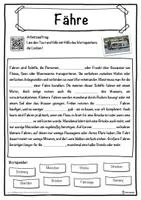 Vorschau - Unterrichtsreihen - Fähre Lückentext mit Wortspeicher Hörverstehen und Suchsel - Seite 1