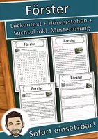 Vorschau - Unterrichtsreihen - Förster Lückentext mit Wortspeicher Hörverstehen und Suchsel - Deckblatt