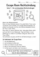 Vorschau - Arbeitsblätter - Rechtschreibung Klasse 3/4 Escape Room - Seite 1