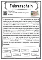 Vorschau - Unterrichtsreihen - Führerschein Lückentext mit Wortspeicher Hörverstehen und Suchsel - Seite 1