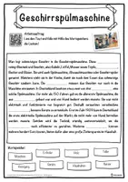 Vorschau - Unterrichtsreihen - Geschirrspülmaschine Lückentext mit Wortspeicher Hörverstehen und Suchsel - Seite 1
