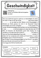 Vorschau - Unterrichtsreihen - Geschwindigkeit Lückentext mit Wortspeicher Hörverstehen und Suchsel - Seite 1