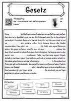 Vorschau - Unterrichtsreihen - Gesetz Lückentext mit Wortspeicher Hörverstehen und Suchsel - Seite 1