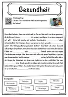 Vorschau - Unterrichtsreihen - Gesundheit Lückentext mit Wortspeicher Hörverstehen und Suchsel - Seite 1