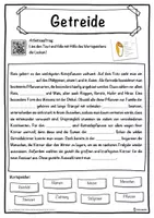 Vorschau - Unterrichtsreihen - Getreide Lückentext mit Wortspeicher Hörverstehen und Suchsel - Seite 1