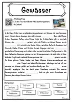 Vorschau - Unterrichtsreihen - Gewässer Lückentext mit Wortspeicher Hörverstehen und Suchsel - Seite 1