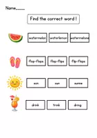 Vorschau - Arbeitsblätter - Find the correct word! Summer edition - Deckblatt