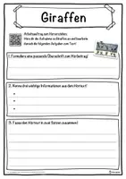 Vorschau - Unterrichtsreihen - Giraffen Lückentext mit Wortspeicher Hörverstehen und Suchsel - Seite 3