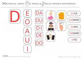 anteprima - Esercizi - LE SILLABE DA DE DI DO DU – CARTELLI MURALI - Pagina 2