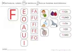 anteprima - Esercizi - LE SILLABE FA FE FI FO FU – CARTELLI MURALI - Pagina 2